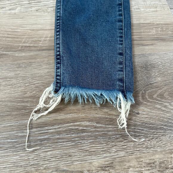 Madewell 10" High Rise Skinny Jeans Raw Hem Button Fly Dark Wash Size 26 - Picture 6 of 11